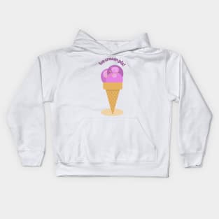 ice cream please purple scoop in cone Kids Hoodie